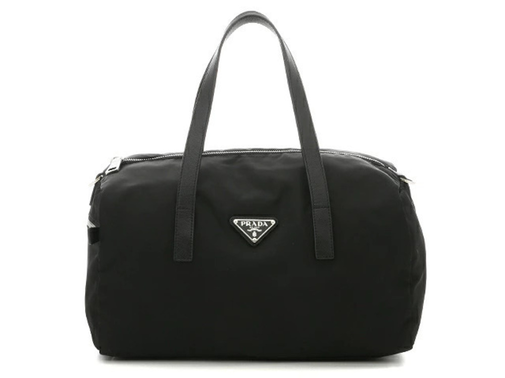 Prada Tessuto Boston Bag Calfskin Black
